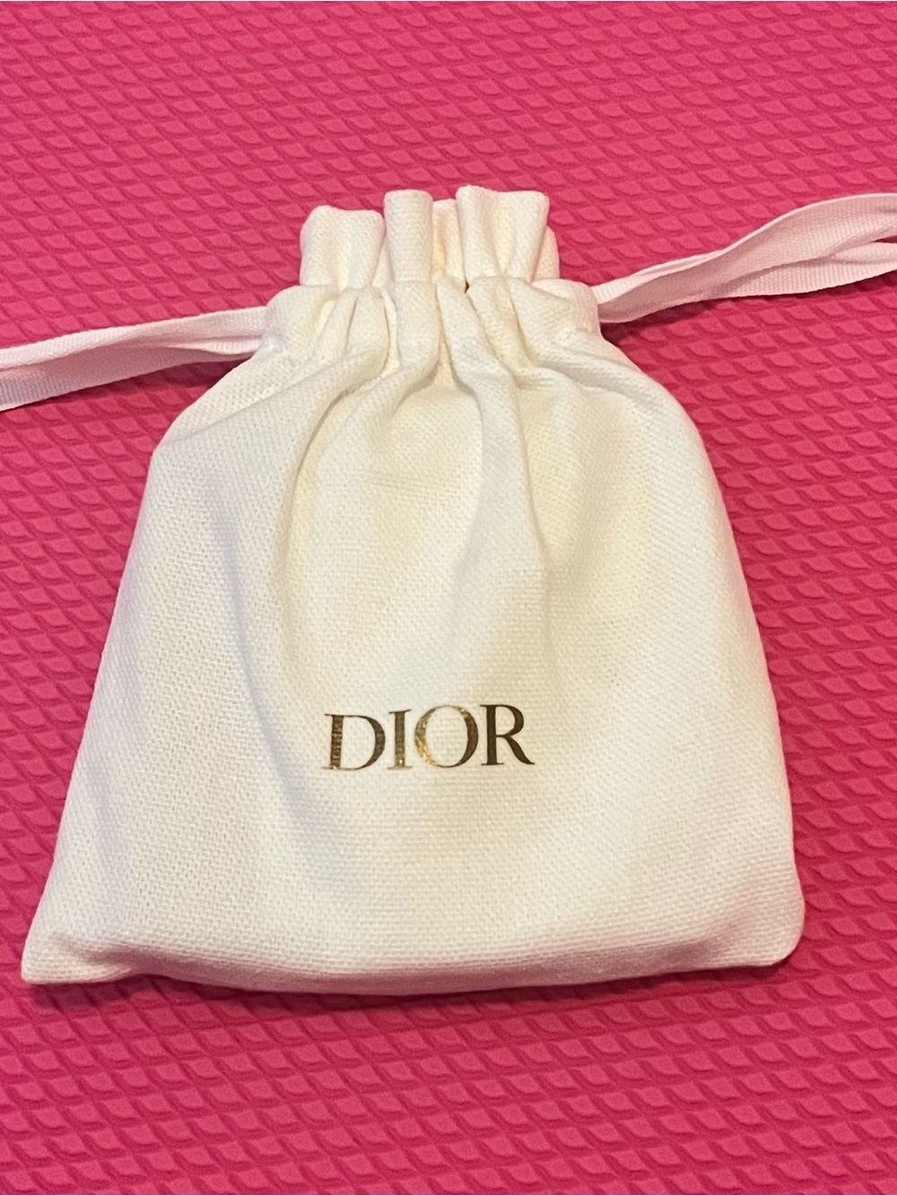 DIOR White Drawstring Pouch - Luxury Accessory Bag
